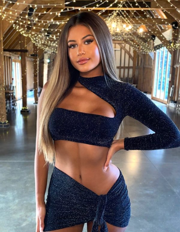 Slinky Glitter Cut Out Top