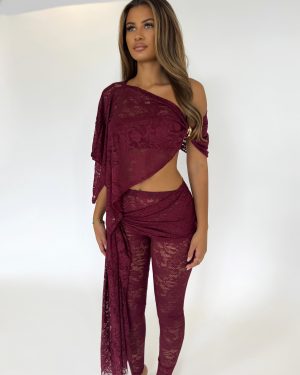 Luxe Lace Tie Drape Leggings