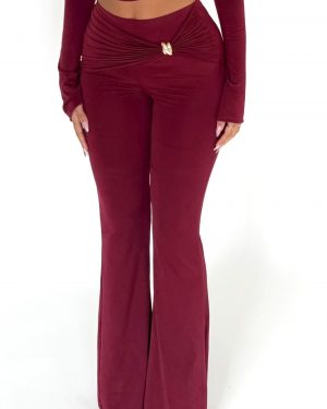 Silk touch Trousers with gold detail
